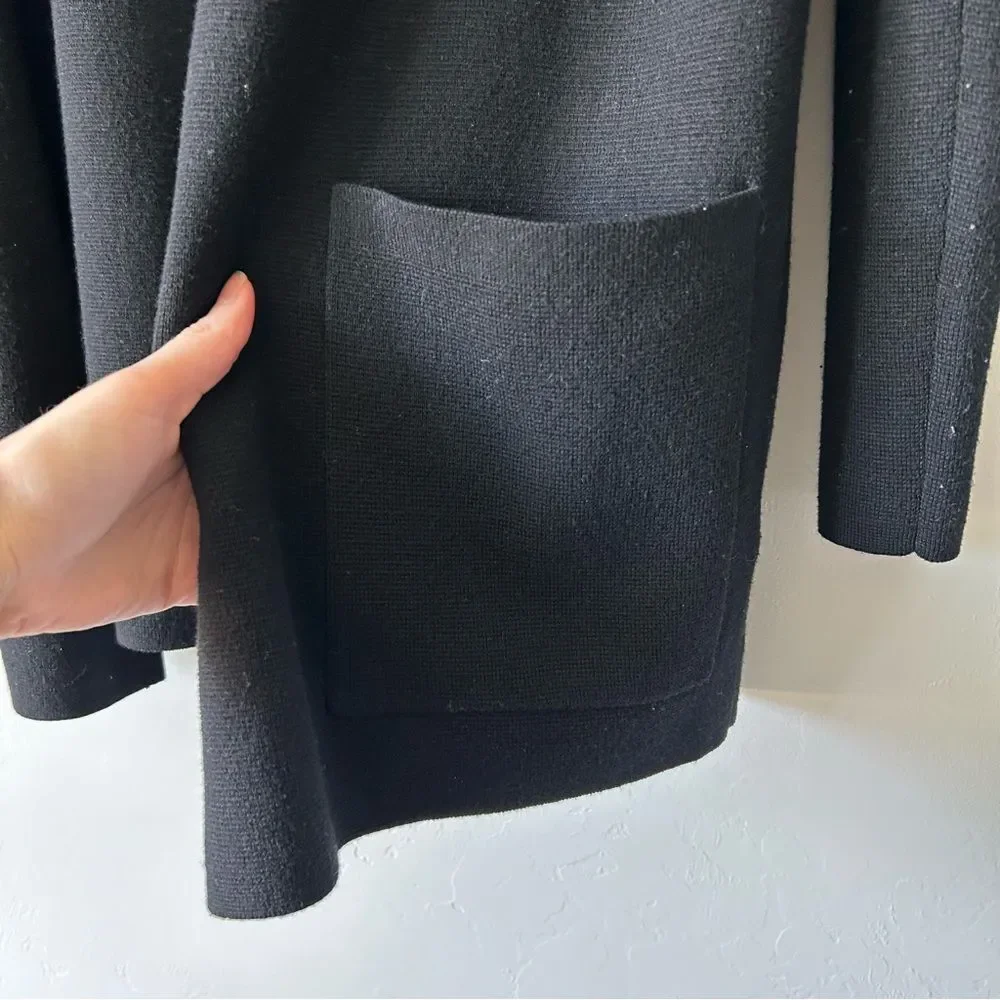J. Crew Eloise Sweater Blazer Cotton Merino Wool Blend Black Minimal Capsule
